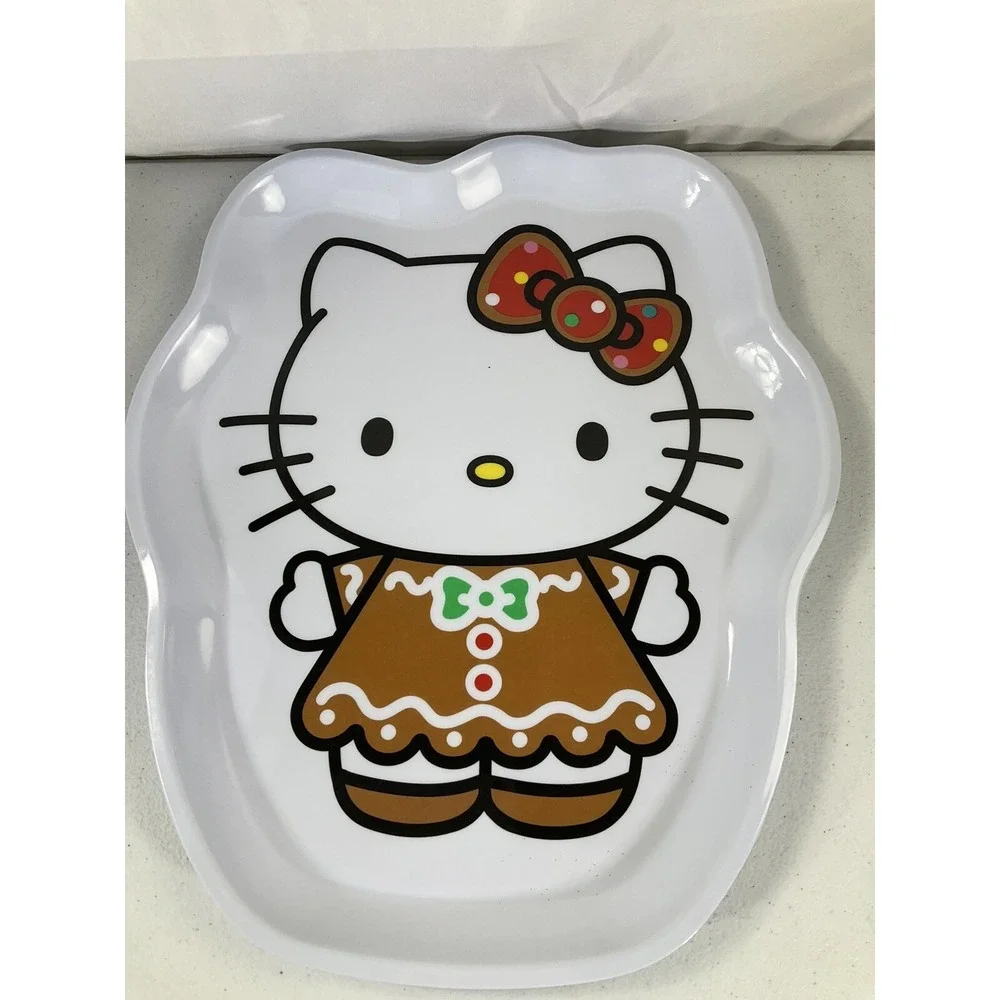 Sanrio Hello Kitty Gingerbread Christmas Melamine Platter Character Shape 14x12